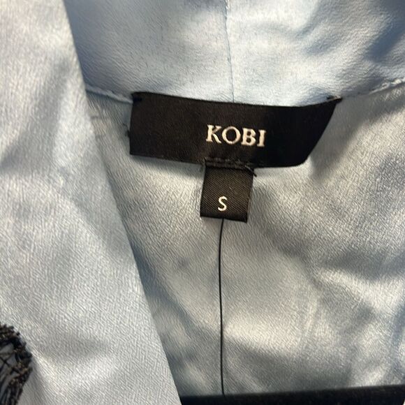 Kobi Halperin Light Blue Blouse with Black Embroidery - Picture 8 of 10